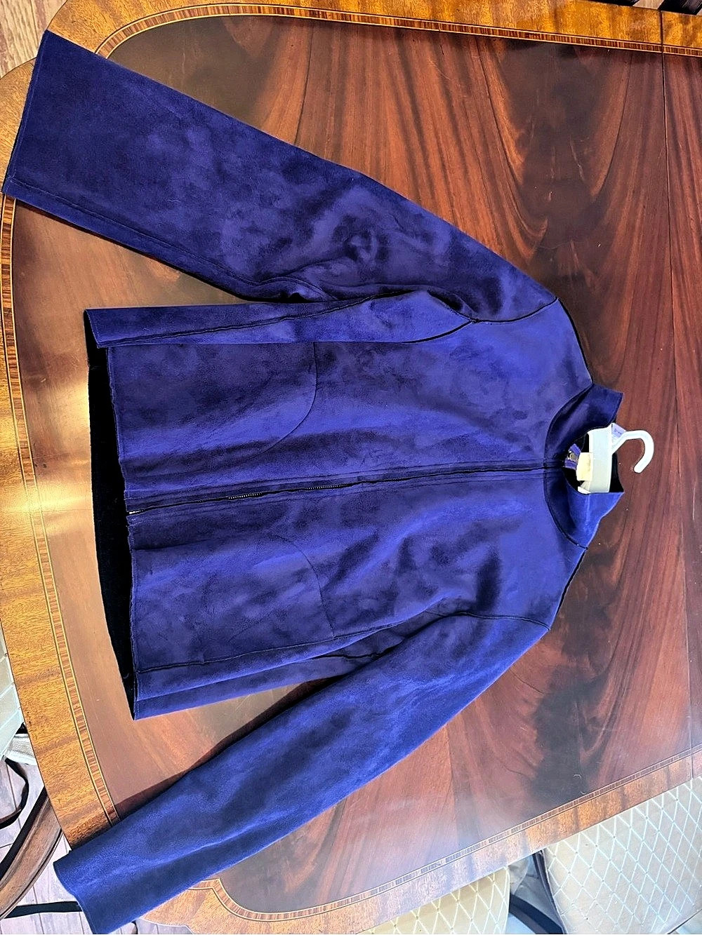 Chicos Velvet Blazer Blue Size 1 Like New